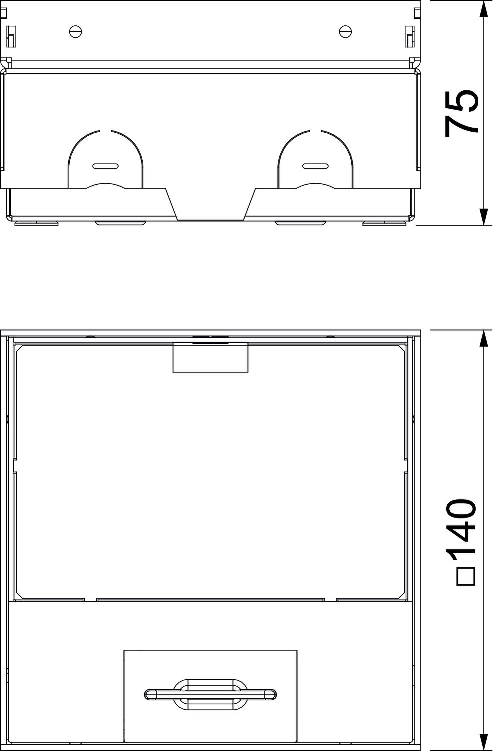 Caixa de pavimento com tomada 140x140x75 Aço inoxidável, livre de ferrugem – Imagem 2 de 2