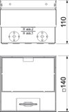Caixa de pavimento não equipada 140x140x110 Aço inoxidável, livre de ferrugem