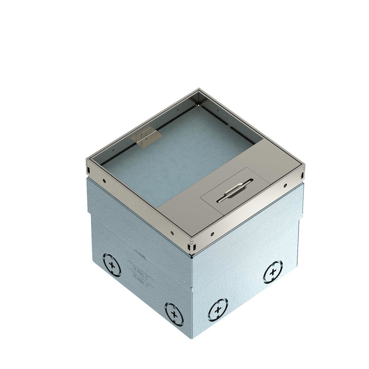 Caixa de pavimento não equipada 140x140x110 Aço inoxidável, livre de ferrugem
