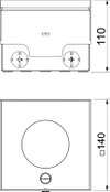 Caixa de pavimento com tubo, tomada dupla 140x140x110 Aço inoxidável, livre de ferrugem submetido a jato com granalha