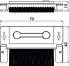 Cord outlet with brush bar 70x40,5x10,7