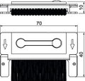 Cord outlet with brush bar 70x40,5x10,7