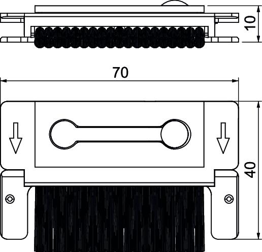 Cord outlet with brush bar 70x40,5x10,7 – Imagem 2 de 2