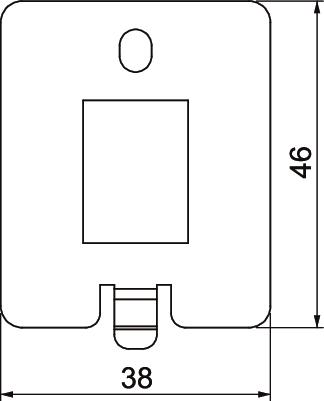 Espelho para conectores para UDHOME-ONE Tipo A 38x46x1,5 Aço inoxidável, livre de ferrugem – Imagem 2 de 2