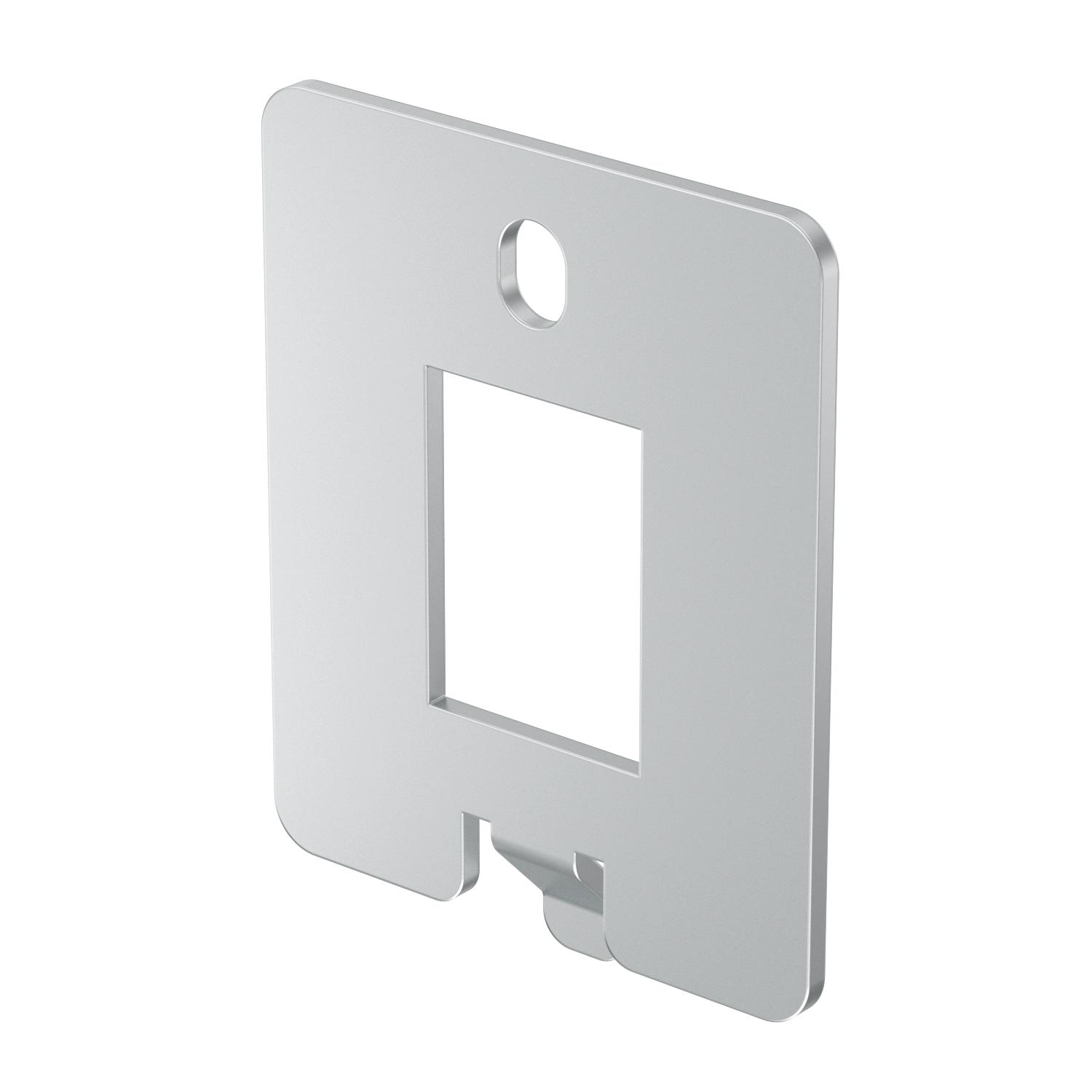 Espelho para conectores para UDHOME-ONE Tipo A 38x46x1,5 Aço inoxidável, livre de ferrugem