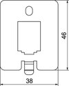 Espelho para conectores para UDHOME-ONE Tipo B 38x46x1,5 Aço inoxidável, livre de ferrugem