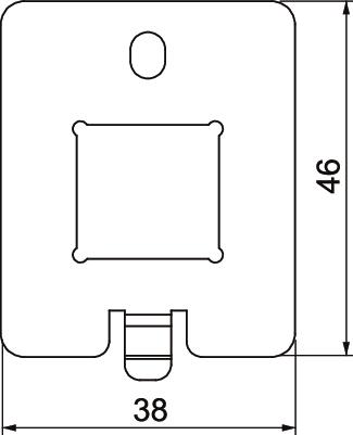 Espelho para conectores para UDHOME-ONE Tipo LE 38x46x1,5 Aço inoxidável, livre de ferrugem – Imagem 2 de 2