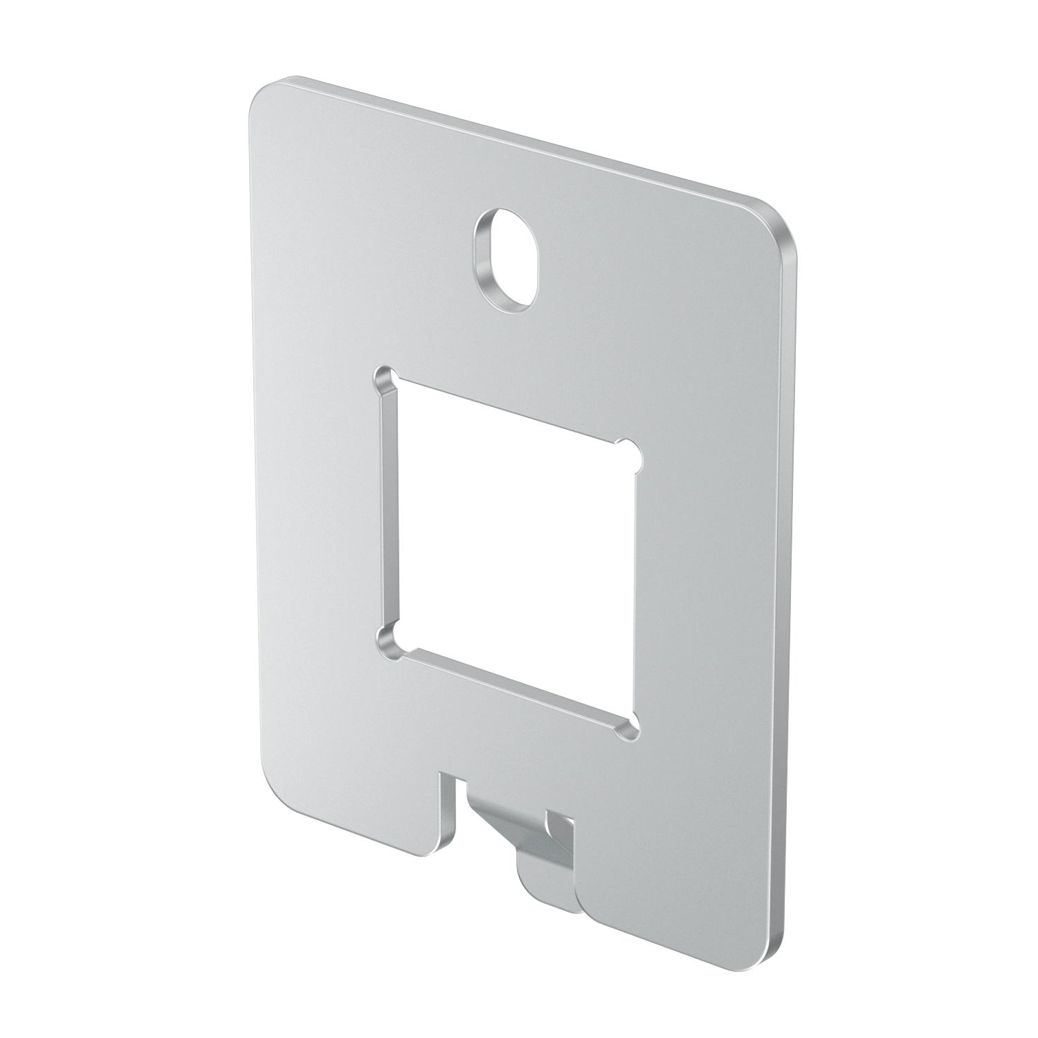 Espelho para conectores para UDHOME-ONE Tipo LE 38x46x1,5 Aço inoxidável, livre de ferrugem