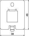 Espelho para conectores para UDHOME-ONE Tipo F 38x46x1,5 Aço inoxidável, livre de ferrugem