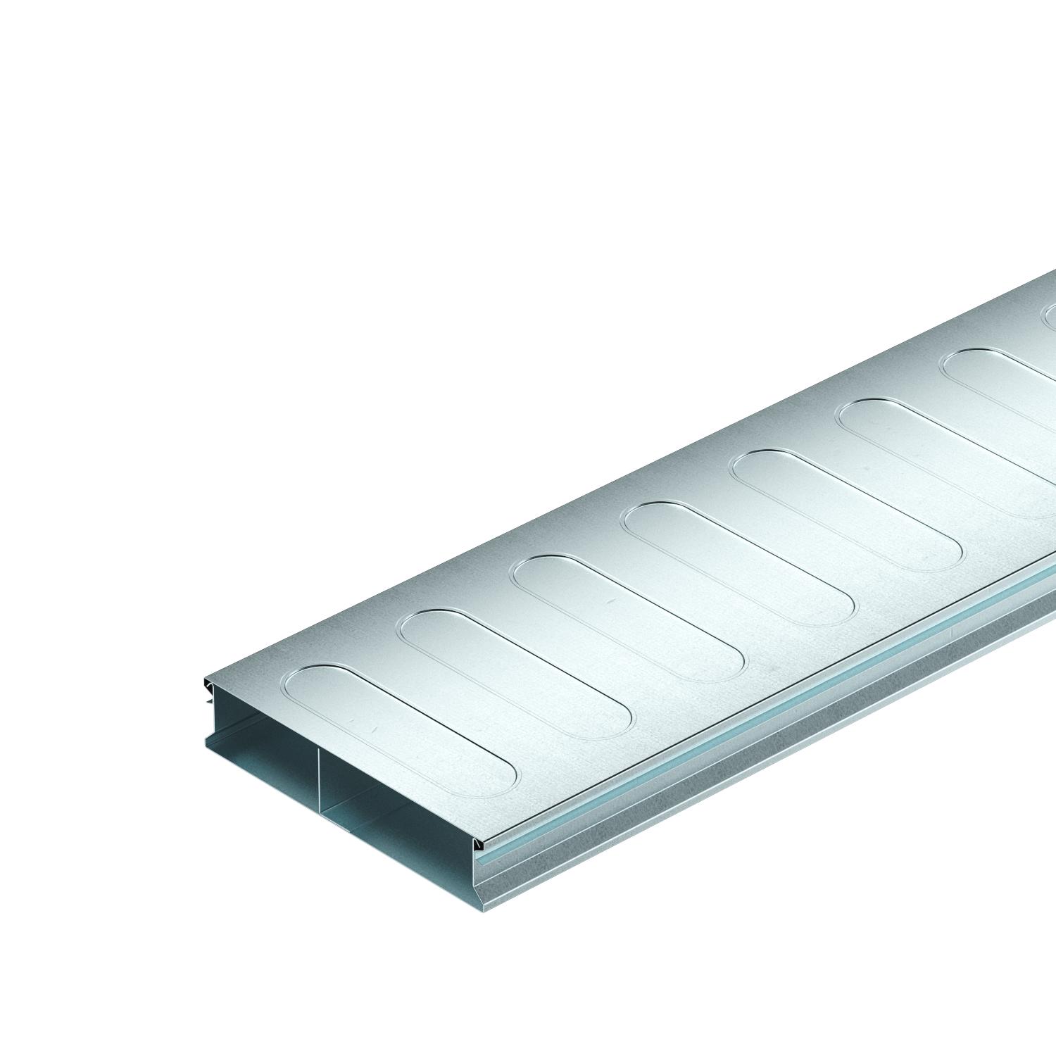 Calha de pavimento, 2 peças 2 vias 2000x190x38 Aço galvanizado pelo método Sendzimir