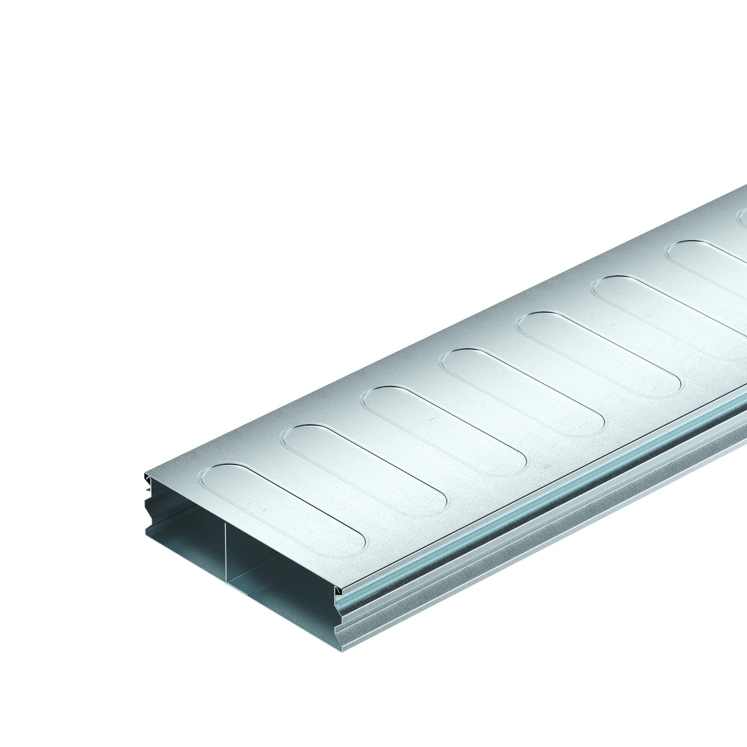 Calha de pavimento, 2 peças 2 vias 2000x190x48 Aço galvanizado pelo método Sendzimir