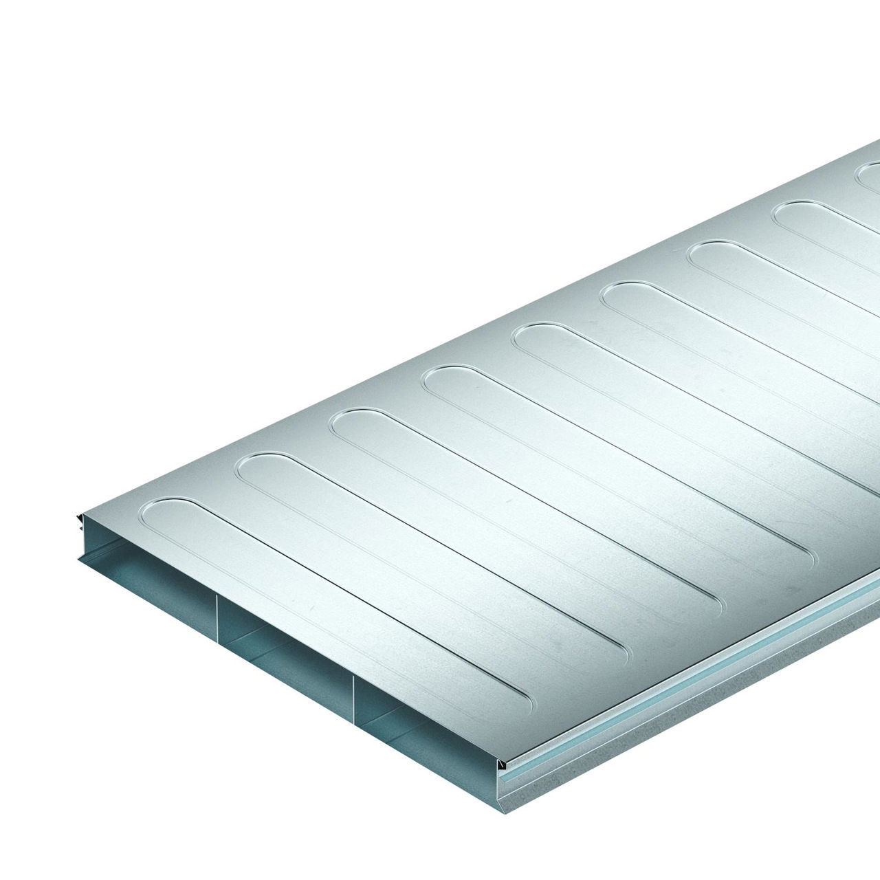 Calha de pavimento, 2 peças 3 vias 2000x350x38 Aço galvanizado pelo método Sendzimir