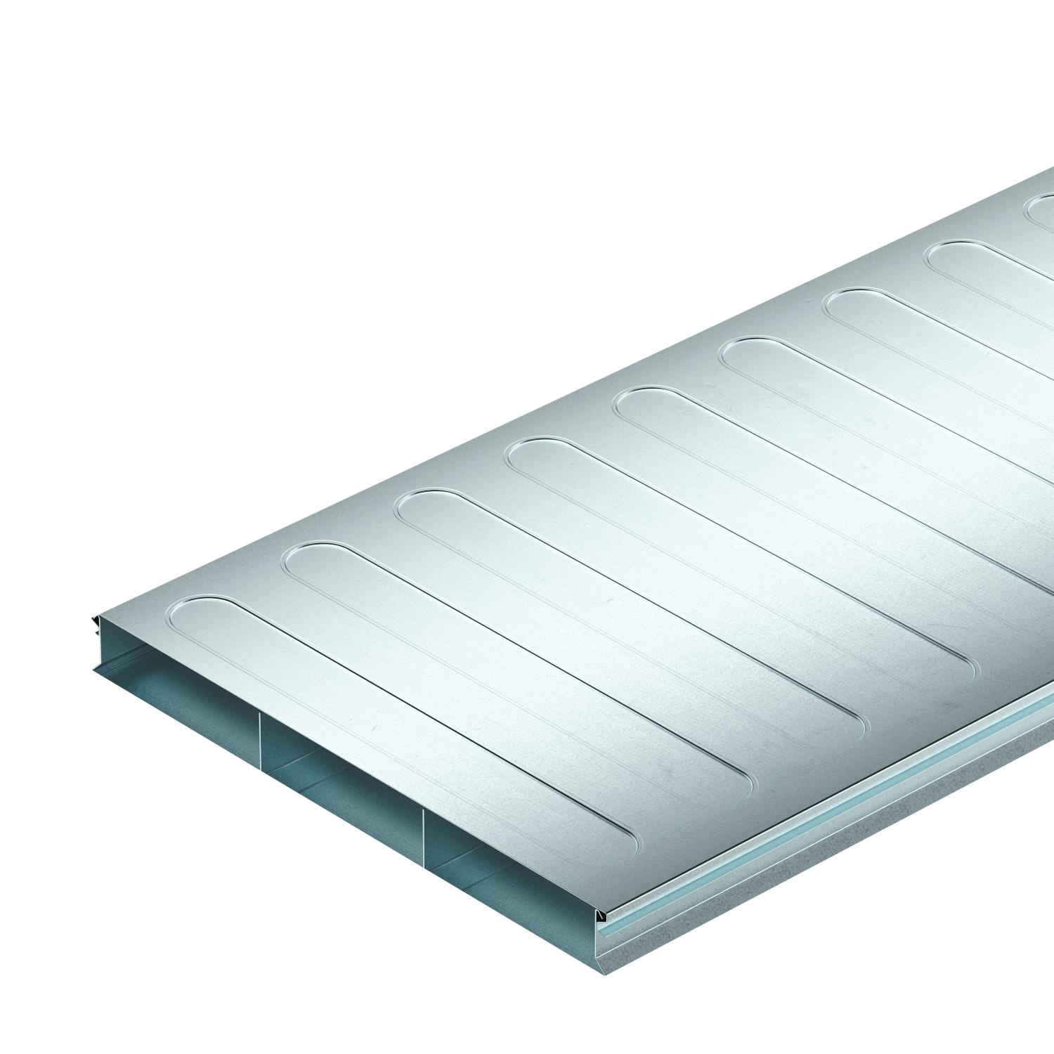 Calha de pavimento, 2 peças 3 vias 2000x350x38 Aço galvanizado pelo método Sendzimir