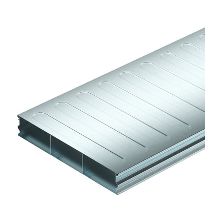 Calha de pavimento, 2 peças 3 vias 2000x350x58 Aço galvanizado pelo método Sendzimir