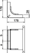 Cotovelo 2 vias para EÜK-2 270x177,7x177,7 Aço galvanizado pelo método Sendzimir