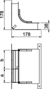Cotovelo 2 vias para EÜK-2 270x177,7x177,7 Aço galvanizado pelo método Sendzimir
