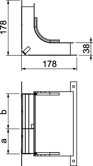 Cotovelo 2 vias para EÜK-2 270x177,7x177,7 Aço galvanizado pelo método Sendzimir – Imagem 2 de 3
