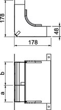 Cotovelo 2 vias para EÜK-2 270x177,7x177,7 Aço galvanizado pelo método Sendzimir