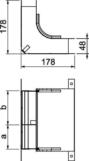 Cotovelo 2 vias para EÜK-2 270x177,7x177,7 Aço galvanizado pelo método Sendzimir – Imagem 2 de 3