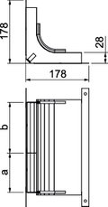 Cotovelo 2 vias para EÜK-2 330x177,7x177,7 Aço galvanizado pelo método Sendzimir