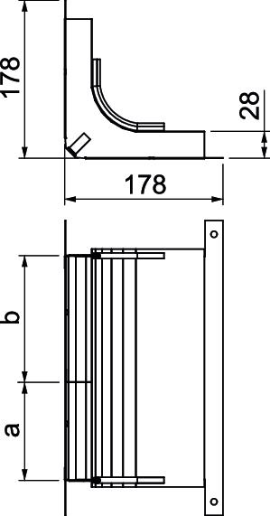 Cotovelo 2 vias para EÜK-2 330x177,7x177,7 Aço galvanizado pelo método Sendzimir – Imagem 2 de 3