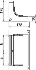 Cotovelo 2 vias para EÜK-2 330x177,7x177,7 Aço galvanizado pelo método Sendzimir