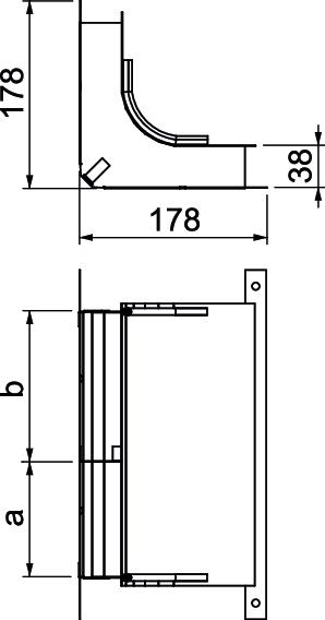 Cotovelo 2 vias para EÜK-2 330x177,7x177,7 Aço galvanizado pelo método Sendzimir – Imagem 2 de 3