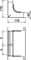 Cotovelo 2 vias para EÜK-2 330x177,7x177,7 Aço galvanizado pelo método Sendzimir