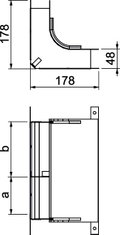 Cotovelo 2 vias para EÜK-2 330x177,7x177,7 Aço galvanizado pelo método Sendzimir