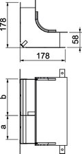 Cotovelo 2 vias para EÜK-2 330x177,7x177,7 Aço galvanizado pelo método Sendzimir