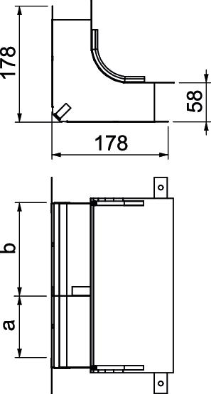 Cotovelo 2 vias para EÜK-2 330x177,7x177,7 Aço galvanizado pelo método Sendzimir – Imagem 2 de 3
