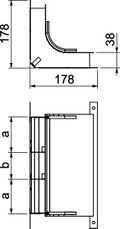 Cotovelo 3 vias para EÜK-2 330x177,7x177,7 Aço galvanizado pelo método Sendzimir