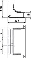 Cotovelo 3 vias para EÜK-2 330x177,7x177,7 Aço galvanizado pelo método Sendzimir