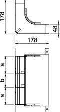 Cotovelo 3 vias para EÜK-2 330x177,7x177,7 Aço galvanizado pelo método Sendzimir