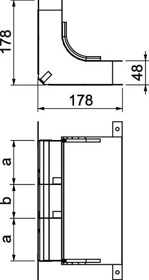 Cotovelo 3 vias para EÜK-2 330x177,7x177,7 Aço galvanizado pelo método Sendzimir – Imagem 2 de 3