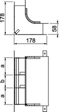 Cotovelo 3 vias para EÜK-2 330x177,7x177,7 Aço galvanizado pelo método Sendzimir