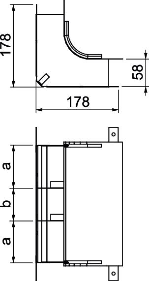 Cotovelo 3 vias para EÜK-2 330x177,7x177,7 Aço galvanizado pelo método Sendzimir – Imagem 2 de 3
