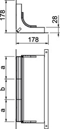 Cotovelo 3 vias para EÜK-2 430x177,7x177,7 Aço galvanizado pelo método Sendzimir
