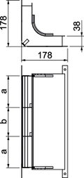 Cotovelo 3 vias para EÜK-2 430x177,7x177,7 Aço galvanizado pelo método Sendzimir