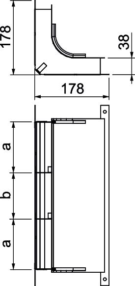Cotovelo 3 vias para EÜK-2 430x177,7x177,7 Aço galvanizado pelo método Sendzimir – Imagem 2 de 3