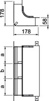 Cotovelo 3 vias para EÜK-2 430x177,7x177,7 Aço galvanizado pelo método Sendzimir