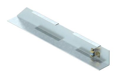 Topo esquerdo p/ calha instalação superfície Aço galvanizado pelo método Sendzimir