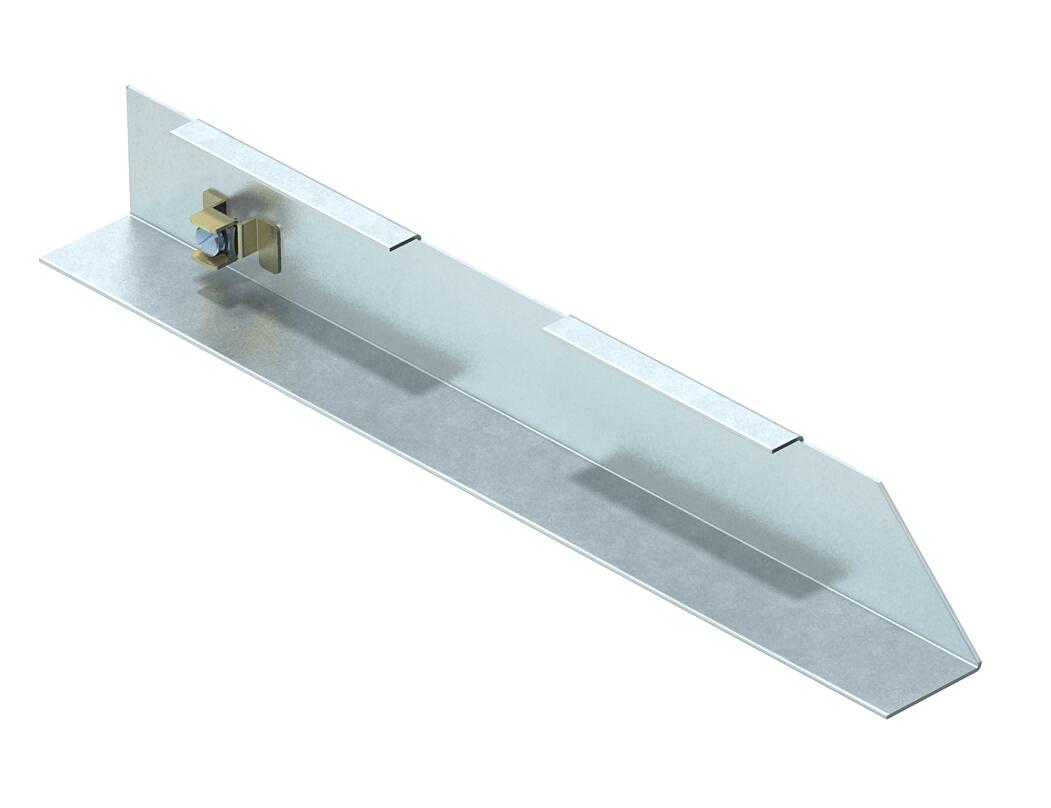 Topo direito p/ calha instalação superfície Aço galvanizado pelo método Sendzimir