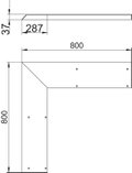 Tampa cega para canto externo p/ calha instalação superfície Aço galvanizado pelo método Sendzimir