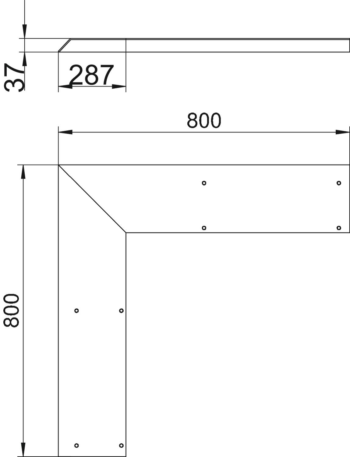 Tampa cega para canto externo p/ calha instalação superfície Aço galvanizado pelo método Sendzimir – Imagem 2 de 2