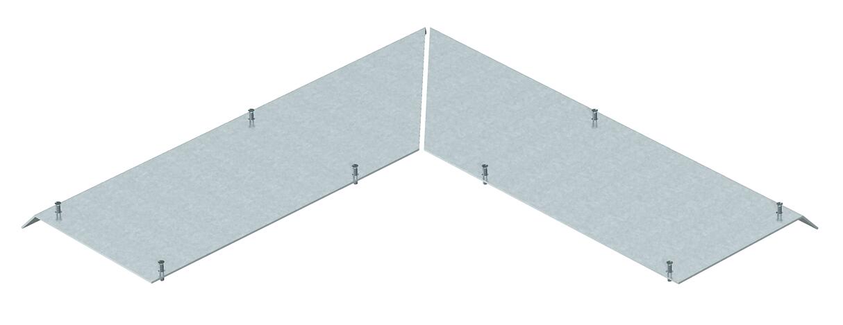 Tampa cega para canto externo p/ calha instalação superfície Aço galvanizado pelo método Sendzimir