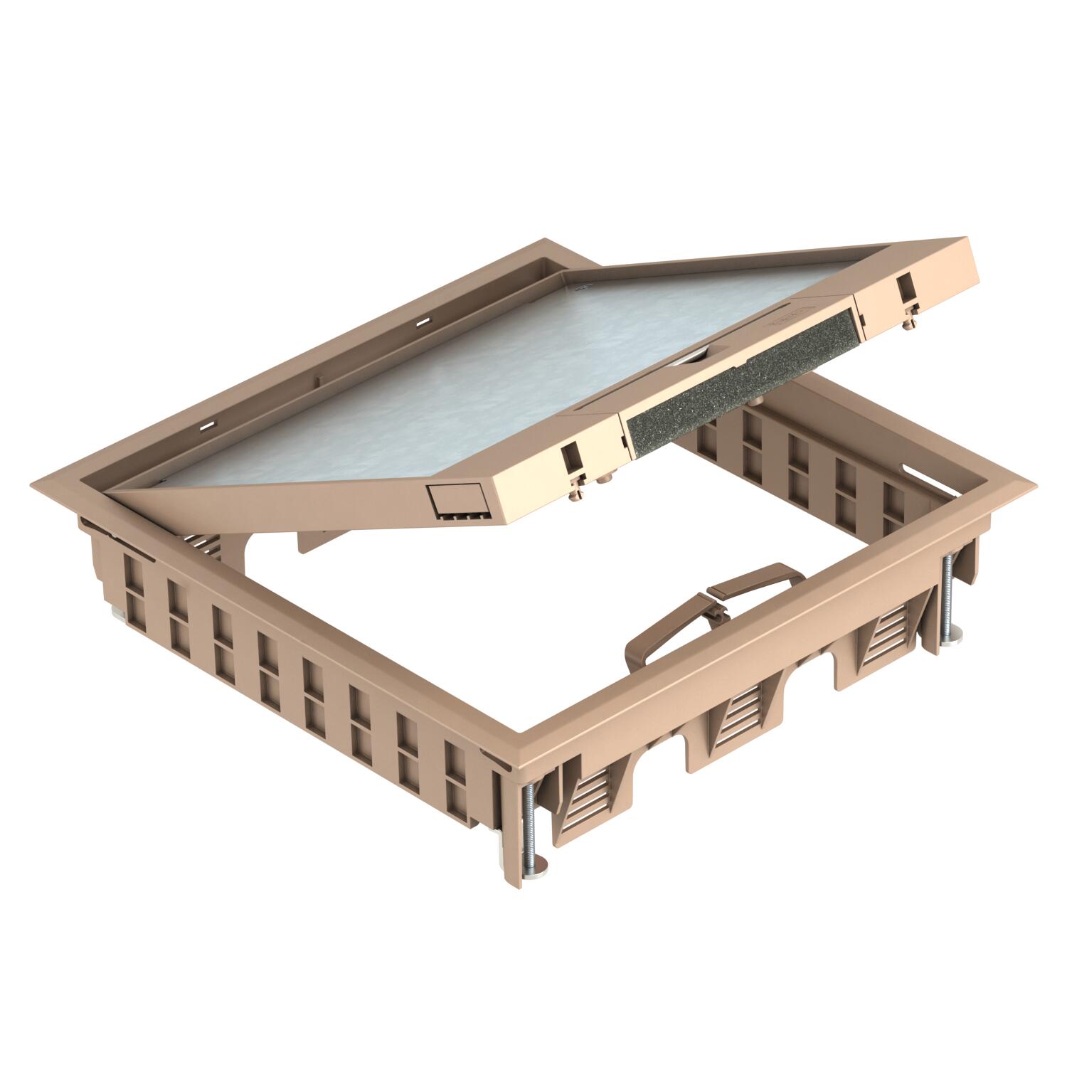 Service outlet for universal mounting 264x264x67 Poliamida bege acinzentado RAL 1019