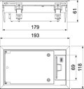 Tampa para instalação em calha 192x118x61 Poliamida bege acinzentado RAL 1019
