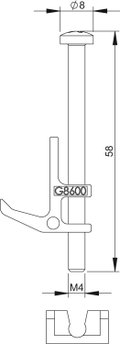 Fixing unit GES in DB/HB Alumínio