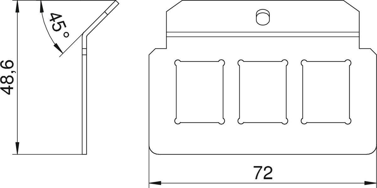 Platine para 3 conectores Tipo C Aço inoxidável, livre de ferrugem A2 1.4301 – Imagem 2 de 2